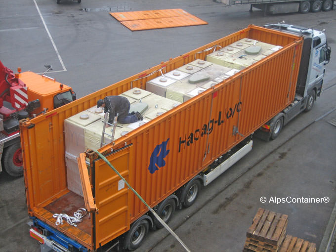 Beladen eines Containers